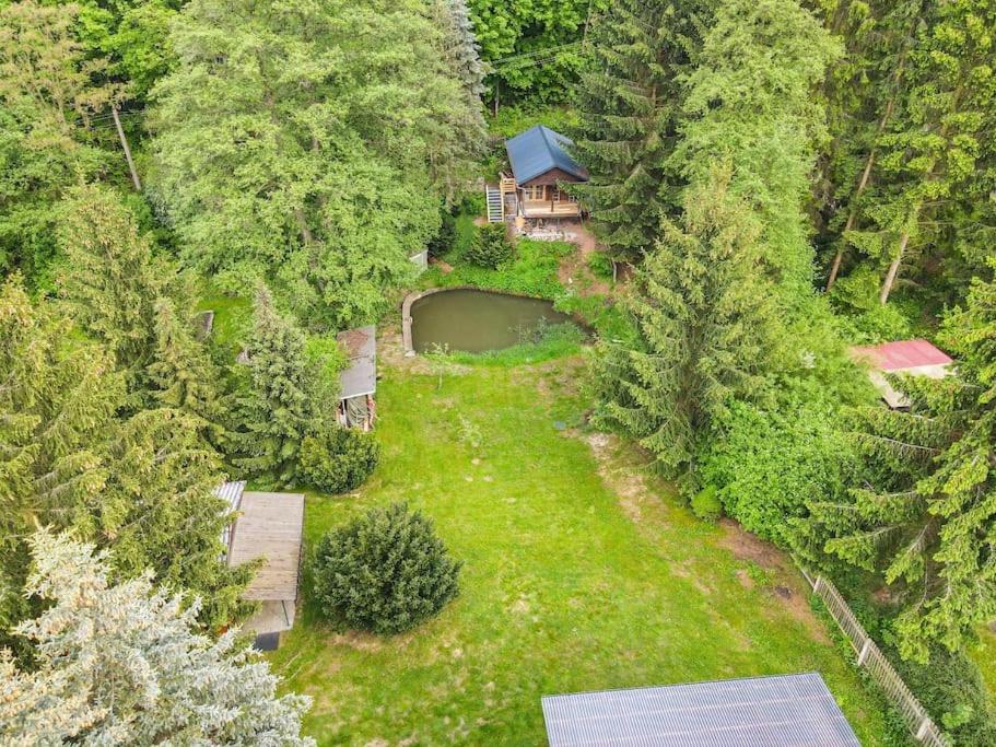 Ferienwohnung Tiny House Am Teich Garnsdorf Exterior foto